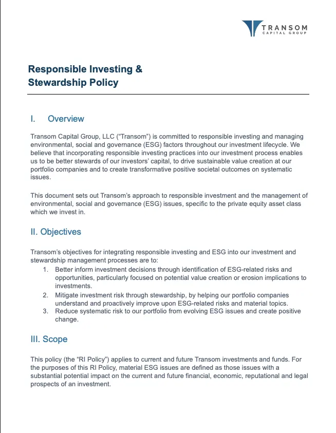 Download our Responsible Investment and Stewardship Policy
